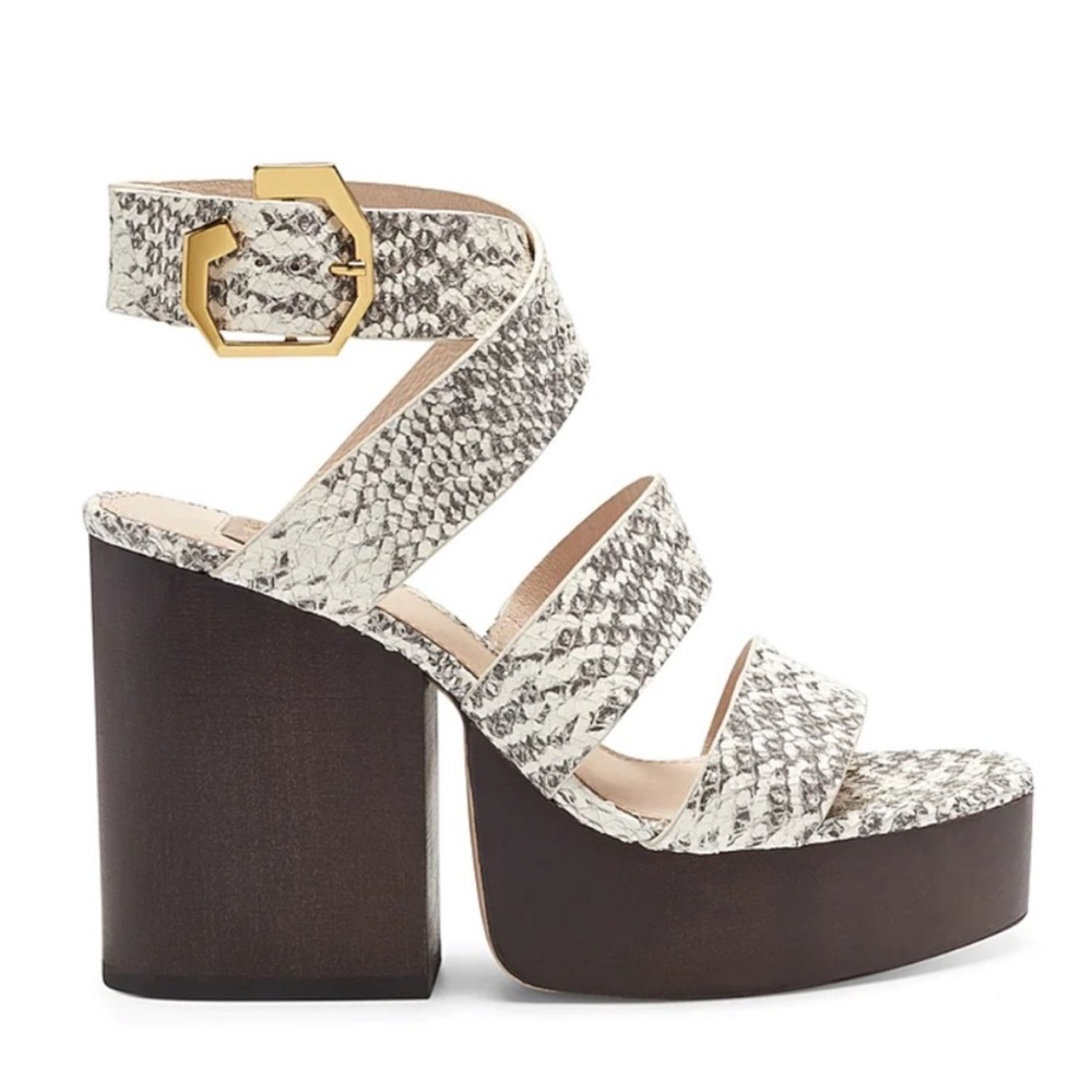 Louise et Cie Women's Snakeskin Wedge Platform Sandals size 8 (38.5)